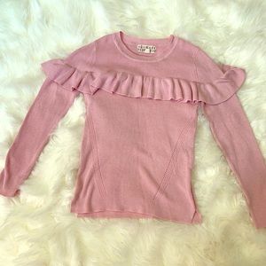 knitted pink sweater
